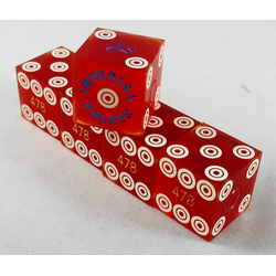 Cancelled Casino Dice Red Sanded Bullseye (Set of 5), 19mm